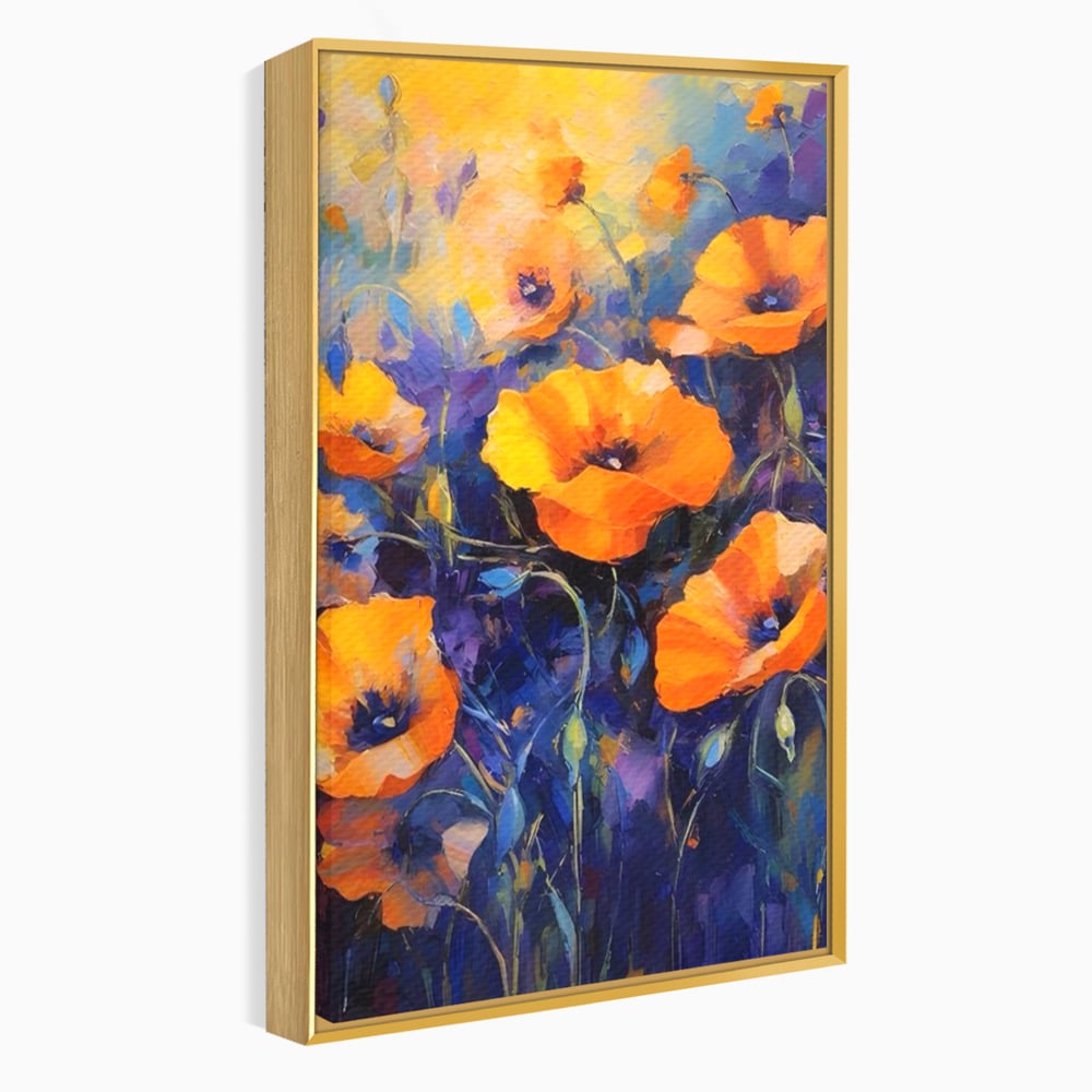Tablou Canvas Premium LuxCanva® A1506, Inflorire Portocalie , Maci, Flori, Primavara, Room, Culori Vibrante