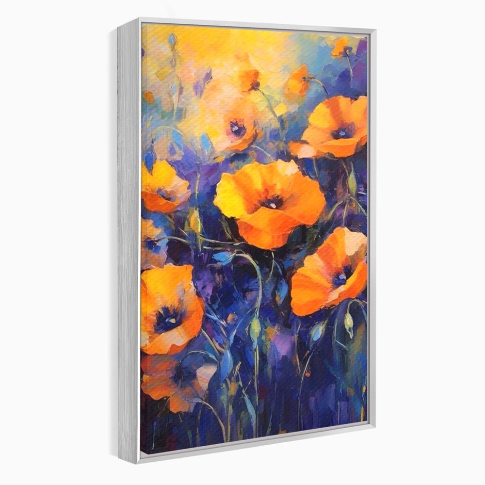 Tablou Canvas Premium LuxCanva® A1506, Inflorire Portocalie , Maci, Flori, Primavara, Room, Culori Vibrante