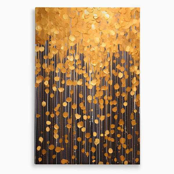 Tablou Canvas Premium LuxCanva® A1507, Ploaie De Lumini , Perdea Luminata, Auriu, Abstract, Decorativ, Room, Culori Vibrante
