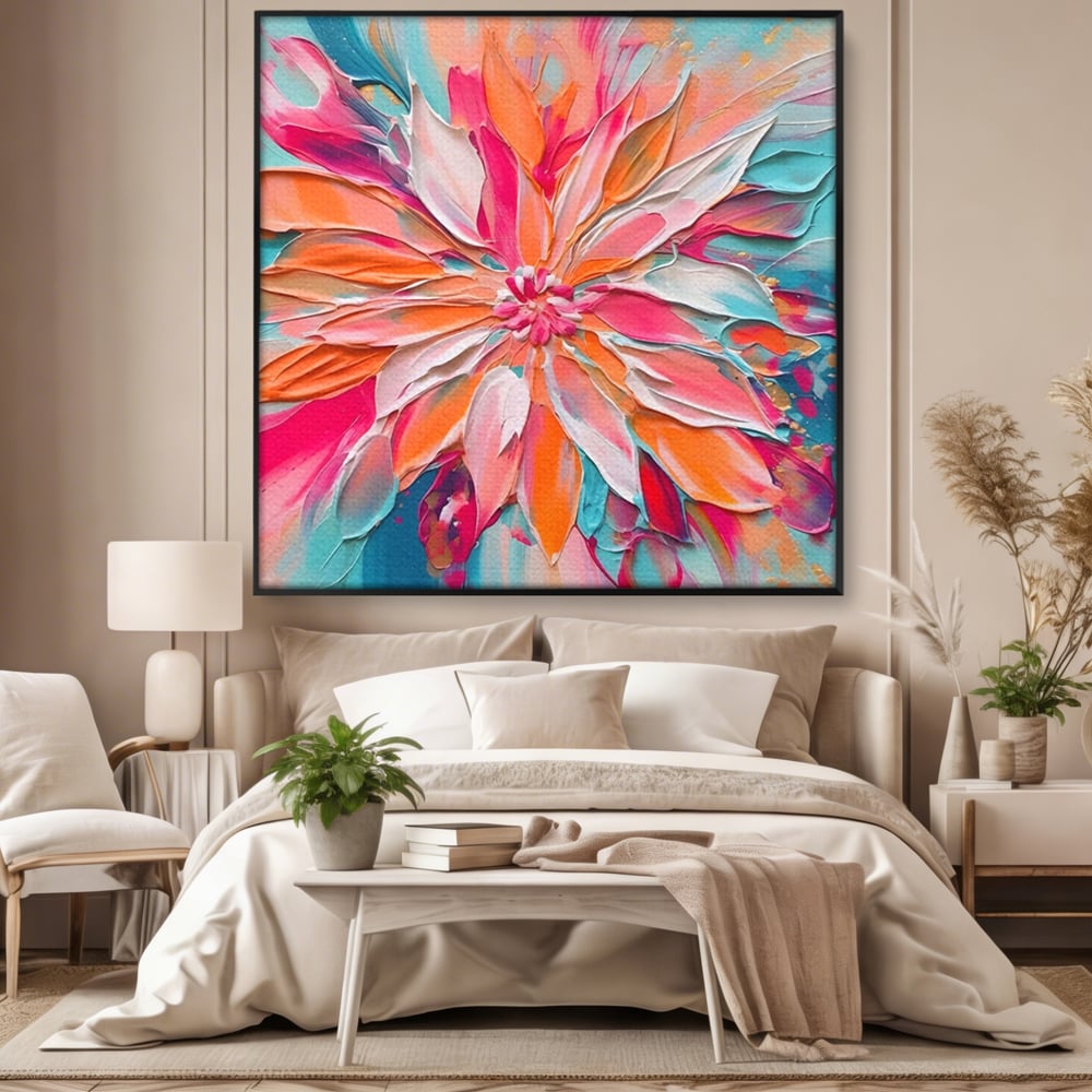 Tablou Canvas Premium LuxCanva® A1508, Simfonie Roz , Floare, Planta, Multicolor, Decorativ, Room, Culori Vibrante