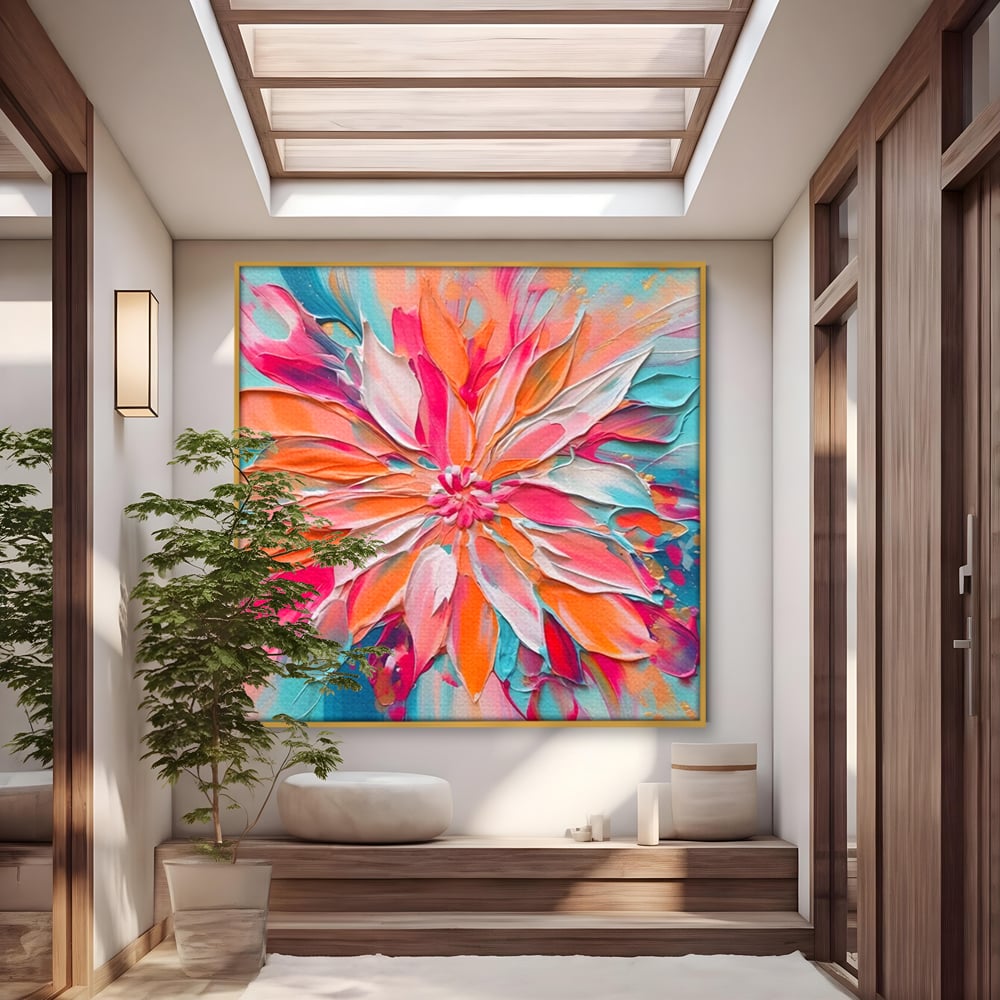Tablou Canvas Premium LuxCanva® A1508, Simfonie Roz , Floare, Planta, Multicolor, Decorativ, Room, Culori Vibrante