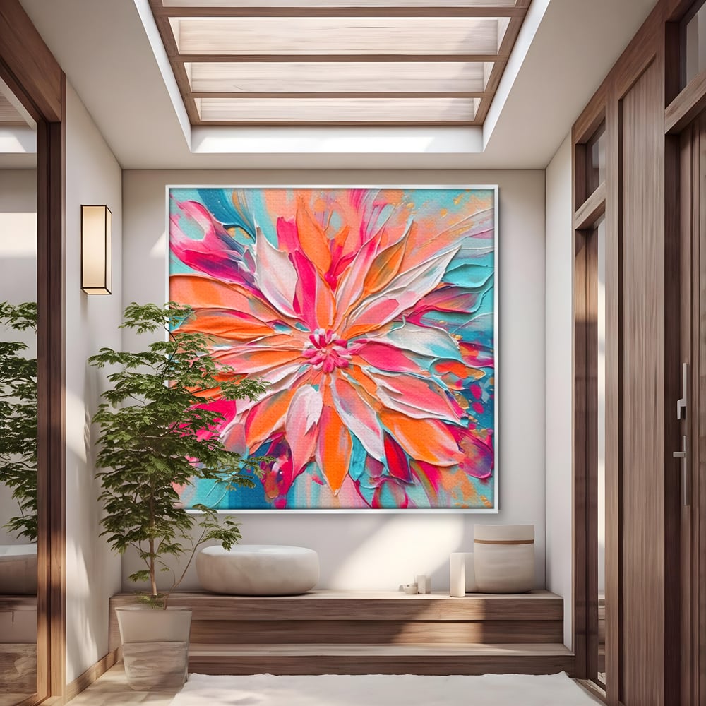 Tablou Canvas Premium LuxCanva® A1508, Simfonie Roz , Floare, Planta, Multicolor, Decorativ, Room, Culori Vibrante