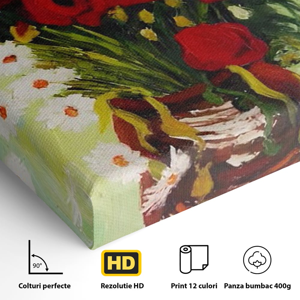 Canvas Wall Art Canvas Wall Art Premium LuxCanva® A1511, Gänseblümchen und Gänseblümchen , Kunstgalerie, Van Gogh, Gemälde, Blumen, Blumen, Oper, Wohnen, lebendige Farben