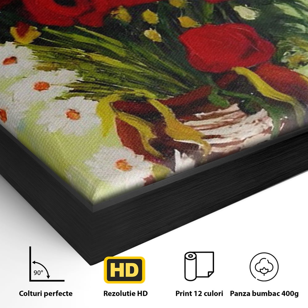 Canvas Wall Art Canvas Wall Art Premium LuxCanva® A1511, Gänseblümchen und Gänseblümchen , Kunstgalerie, Van Gogh, Gemälde, Blumen, Blumen, Oper, Wohnen, lebendige Farben