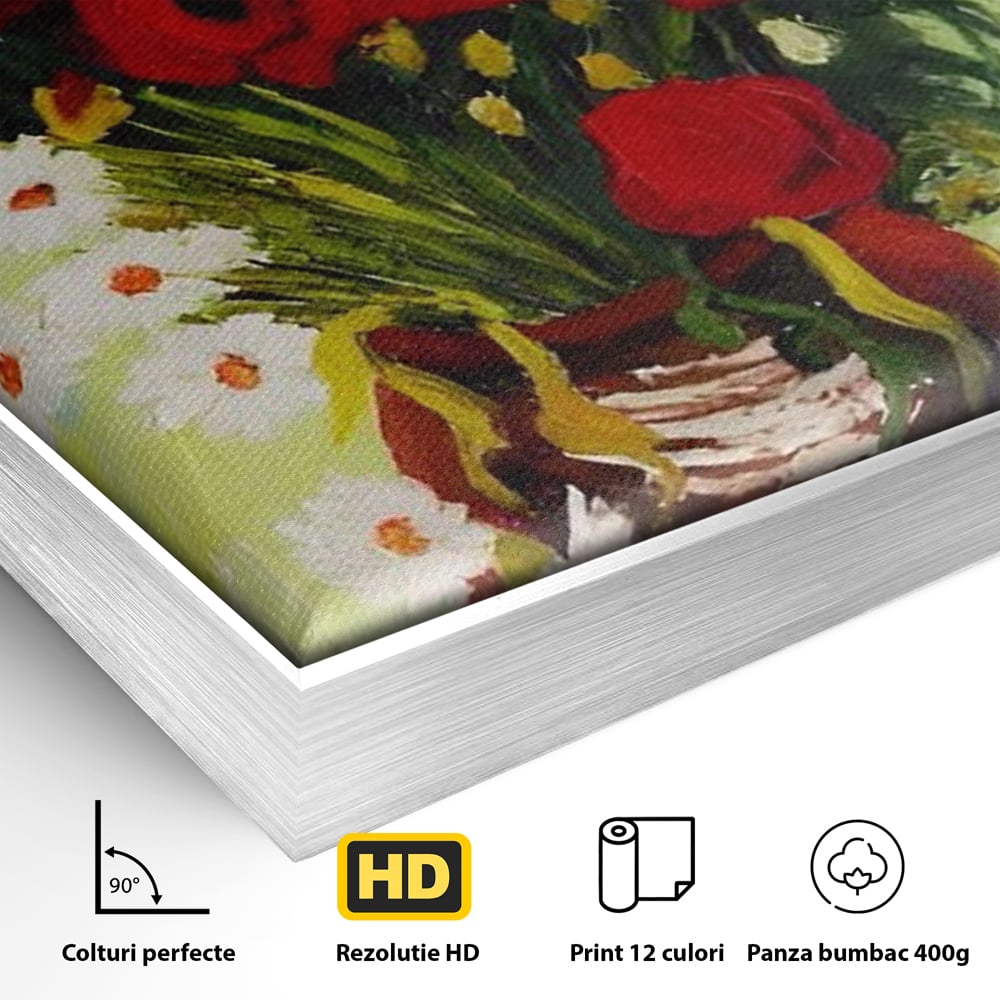 Canvas Wall Art Canvas Wall Art Premium LuxCanva® A1511, Gänseblümchen und Gänseblümchen , Kunstgalerie, Van Gogh, Gemälde, Blumen, Blumen, Oper, Wohnen, lebendige Farben