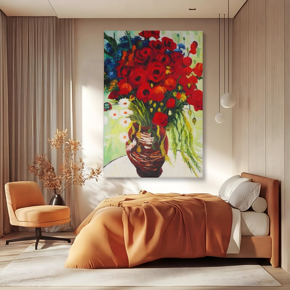 Canvas Wall Art Canvas Wall Art Premium LuxCanva® A1511, Gänseblümchen und Gänseblümchen , Kunstgalerie, Van Gogh, Gemälde, Blumen, Blumen, Oper, Wohnen, lebendige Farben
