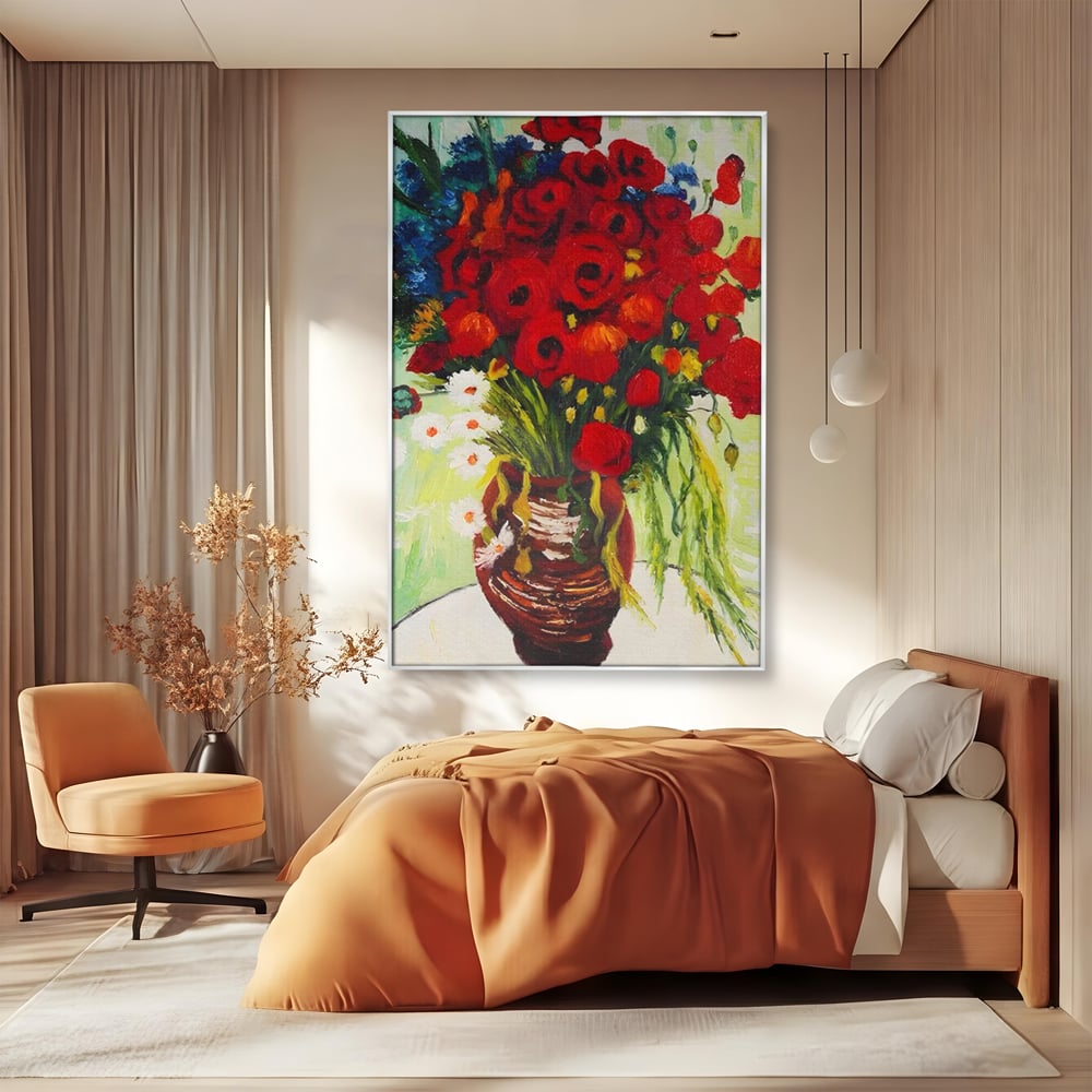 Canvas Wall Art Canvas Wall Art Premium LuxCanva® A1511, Gänseblümchen und Gänseblümchen , Kunstgalerie, Van Gogh, Gemälde, Blumen, Blumen, Oper, Wohnen, lebendige Farben