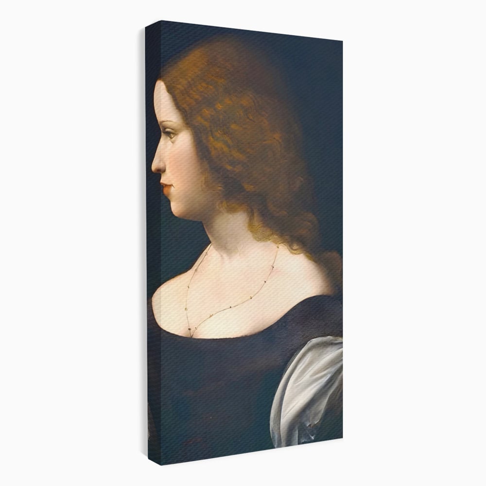 Tablou Canvas Premium LuxCanva® A1512, Portretul Unei Tinere Doamne , Galerie De Arta, Leonardo Da Vinci, Femeie, Pictura, Living, Culori Vibrante