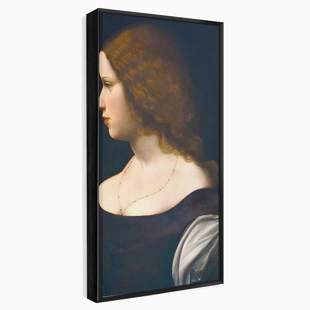 Tablou Canvas Premium LuxCanva® A1512, Portretul Unei Tinere Doamne , Galerie De Arta, Leonardo Da Vinci, Femeie, Pictura, Living, Culori Vibrante