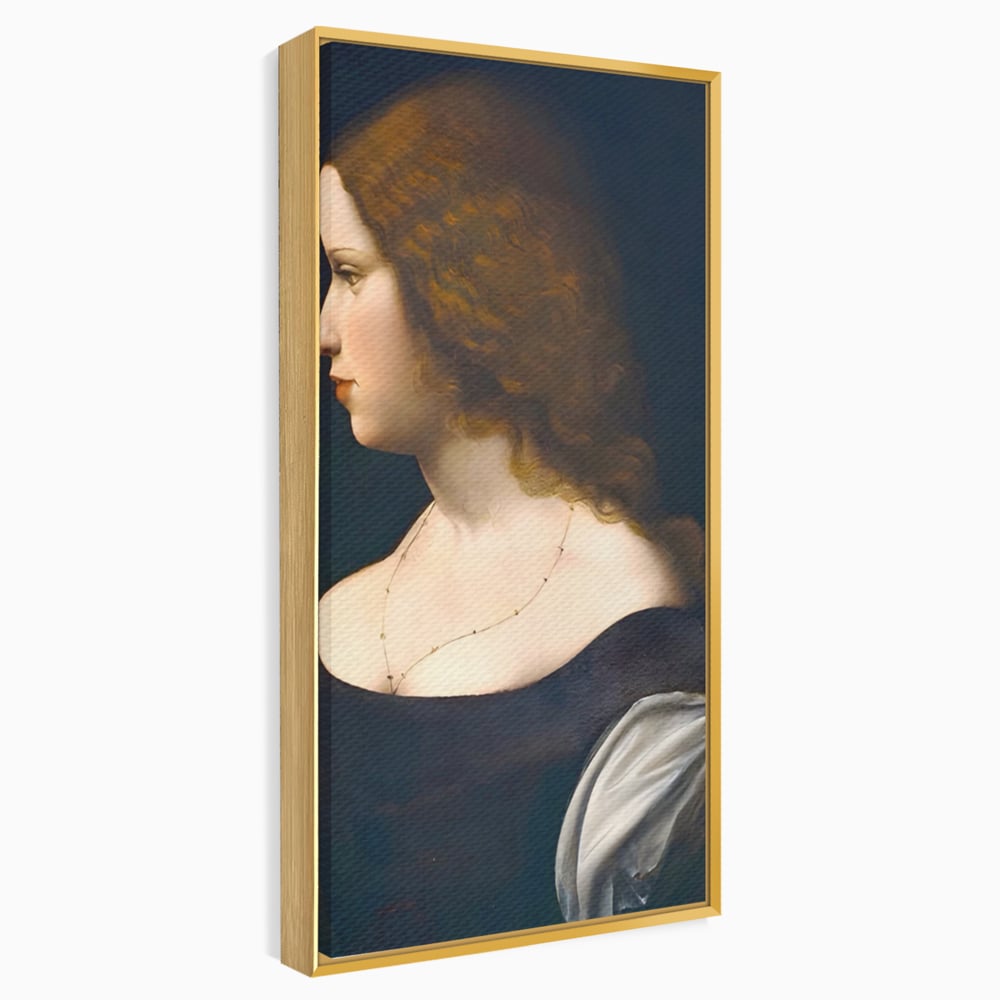 Tablou Canvas Premium LuxCanva® A1512, Portretul Unei Tinere Doamne , Galerie De Arta, Leonardo Da Vinci, Femeie, Pictura, Living, Culori Vibrante
