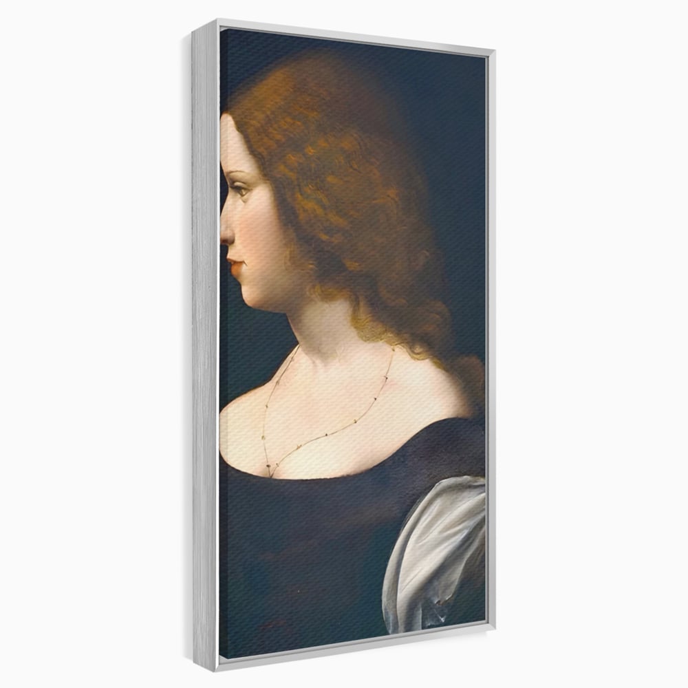 Tablou Canvas Premium LuxCanva® A1512, Portretul Unei Tinere Doamne , Galerie De Arta, Leonardo Da Vinci, Femeie, Pictura, Living, Culori Vibrante