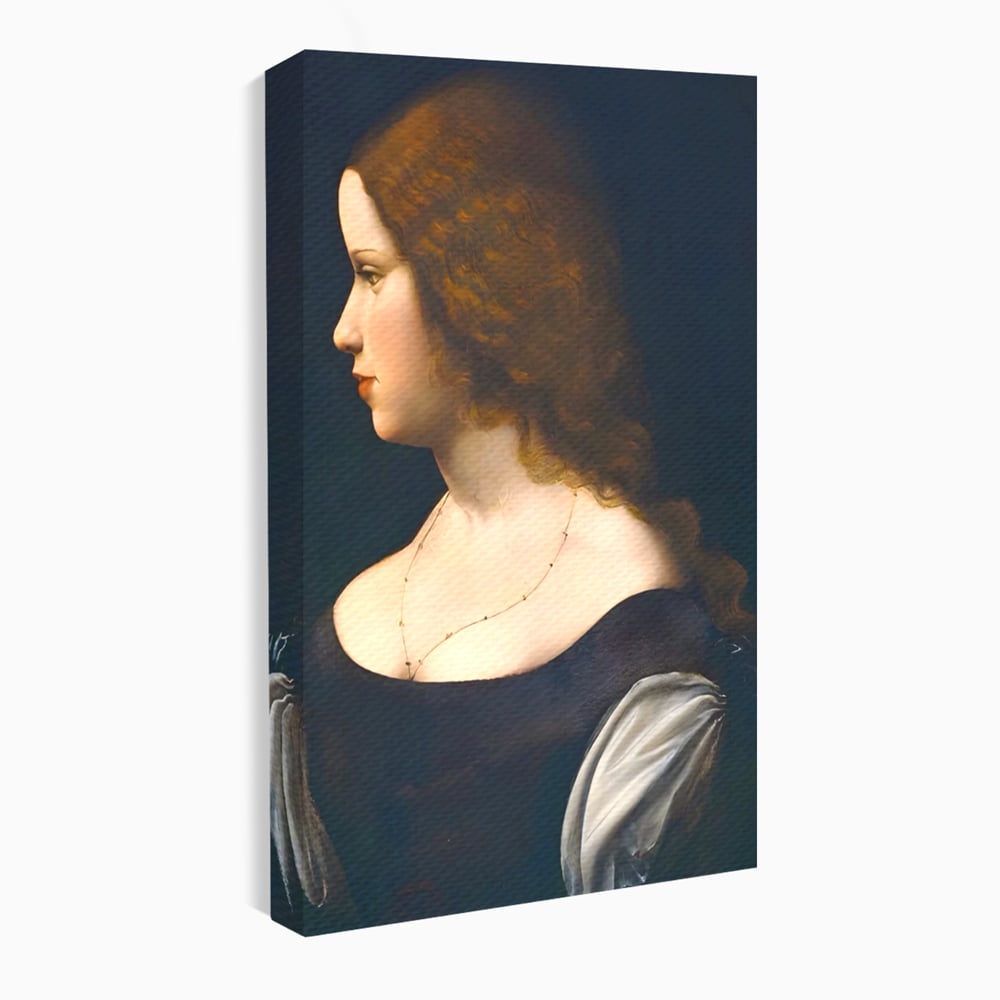 Tablou Canvas Premium LuxCanva® A1512, Portretul Unei Tinere Doamne , Galerie De Arta, Leonardo Da Vinci, Femeie, Pictura, Living, Culori Vibrante