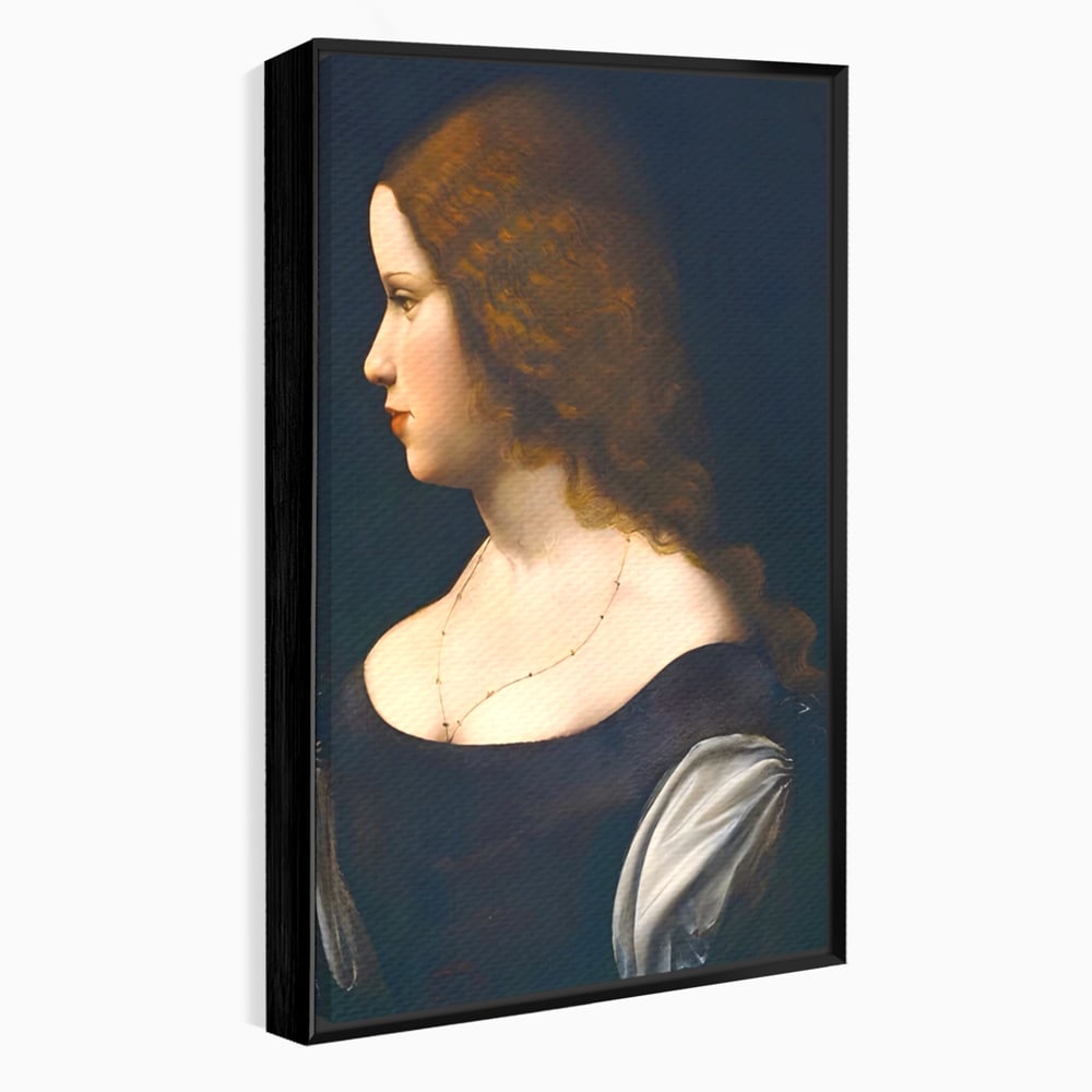 Tablou Canvas Premium LuxCanva® A1512, Portretul Unei Tinere Doamne , Galerie De Arta, Leonardo Da Vinci, Femeie, Pictura, Living, Culori Vibrante