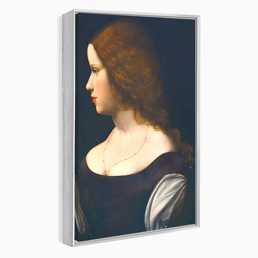Tablou Canvas Premium LuxCanva® A1512, Portretul Unei Tinere Doamne , Galerie De Arta, Leonardo Da Vinci, Femeie, Pictura, Living, Culori Vibrante