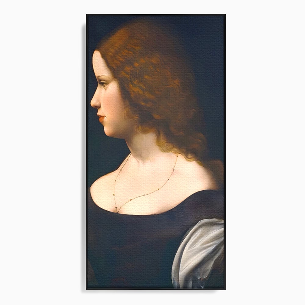 Tablou Canvas Premium LuxCanva® A1512, Portretul Unei Tinere Doamne , Galerie De Arta, Leonardo Da Vinci, Femeie, Pictura, Living, Culori Vibrante