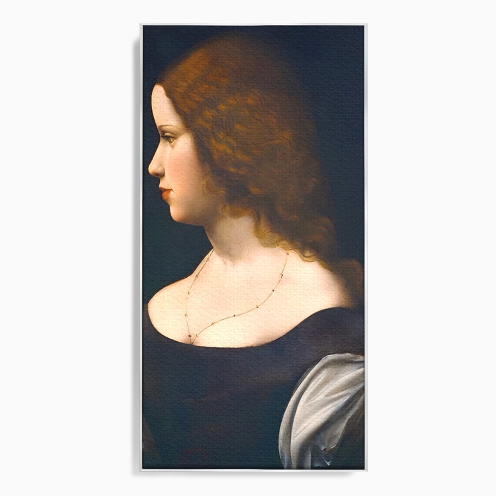 Tablou Canvas Premium LuxCanva® A1512, Portretul Unei Tinere Doamne , Galerie De Arta, Leonardo Da Vinci, Femeie, Pictura, Living, Culori Vibrante