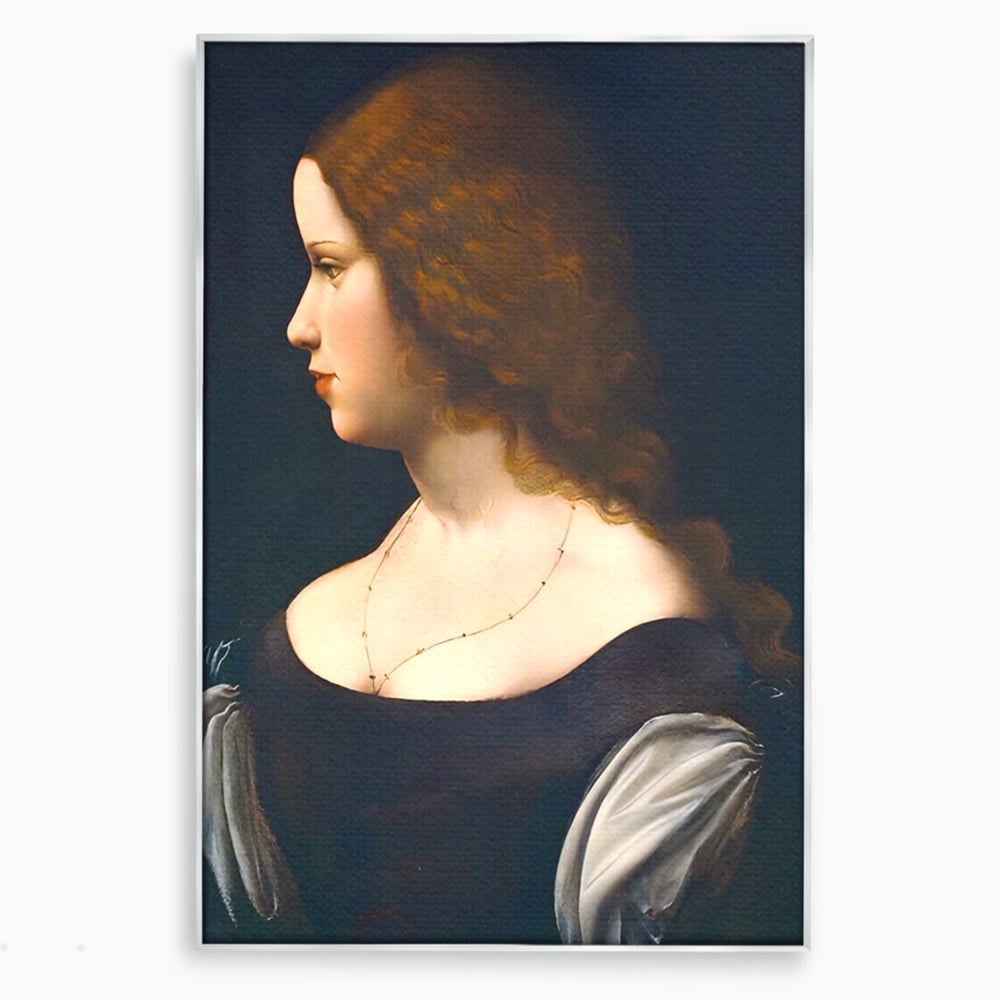 Tablou Canvas Premium LuxCanva® A1512, Portretul Unei Tinere Doamne , Galerie De Arta, Leonardo Da Vinci, Femeie, Pictura, Living, Culori Vibrante