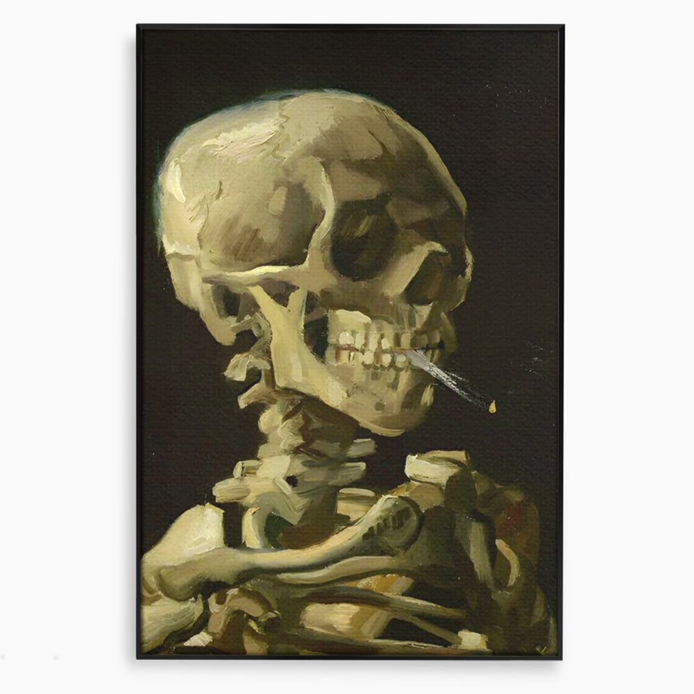 Tablou Canvas Premium LuxCanva® A1513, Skeletons , Room, Tigara, Schelete, Oase, Living, Culori Vibrante
