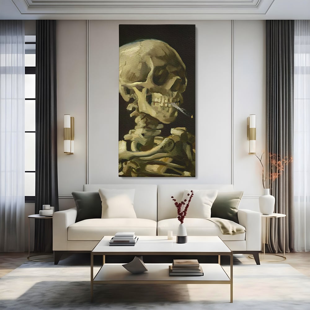 Tablou Canvas Premium LuxCanva® A1513, Skeletons , Room, Tigara, Schelete, Oase, Living, Culori Vibrante