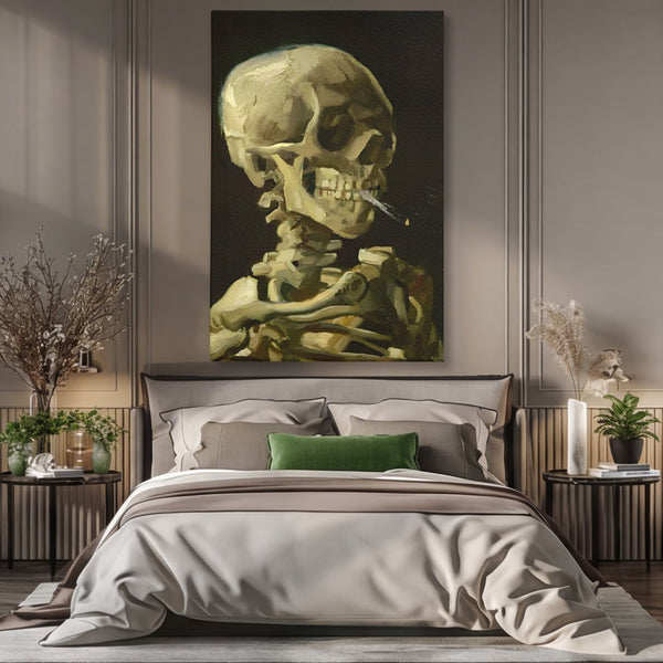 Tablou Canvas Premium LuxCanva® A1513, Skeletons , Room, Tigara, Schelete, Oase, Living, Culori Vibrante