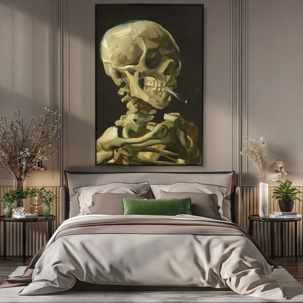 Tablou Canvas Premium LuxCanva® A1513, Skeletons , Room, Tigara, Schelete, Oase, Living, Culori Vibrante