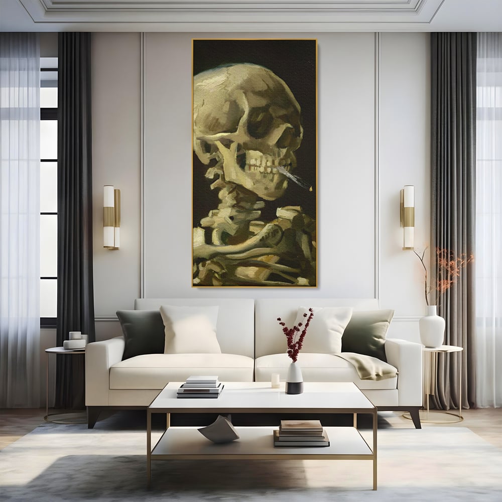 Tablou Canvas Premium LuxCanva® A1513, Skeletons , Room, Tigara, Schelete, Oase, Living, Culori Vibrante
