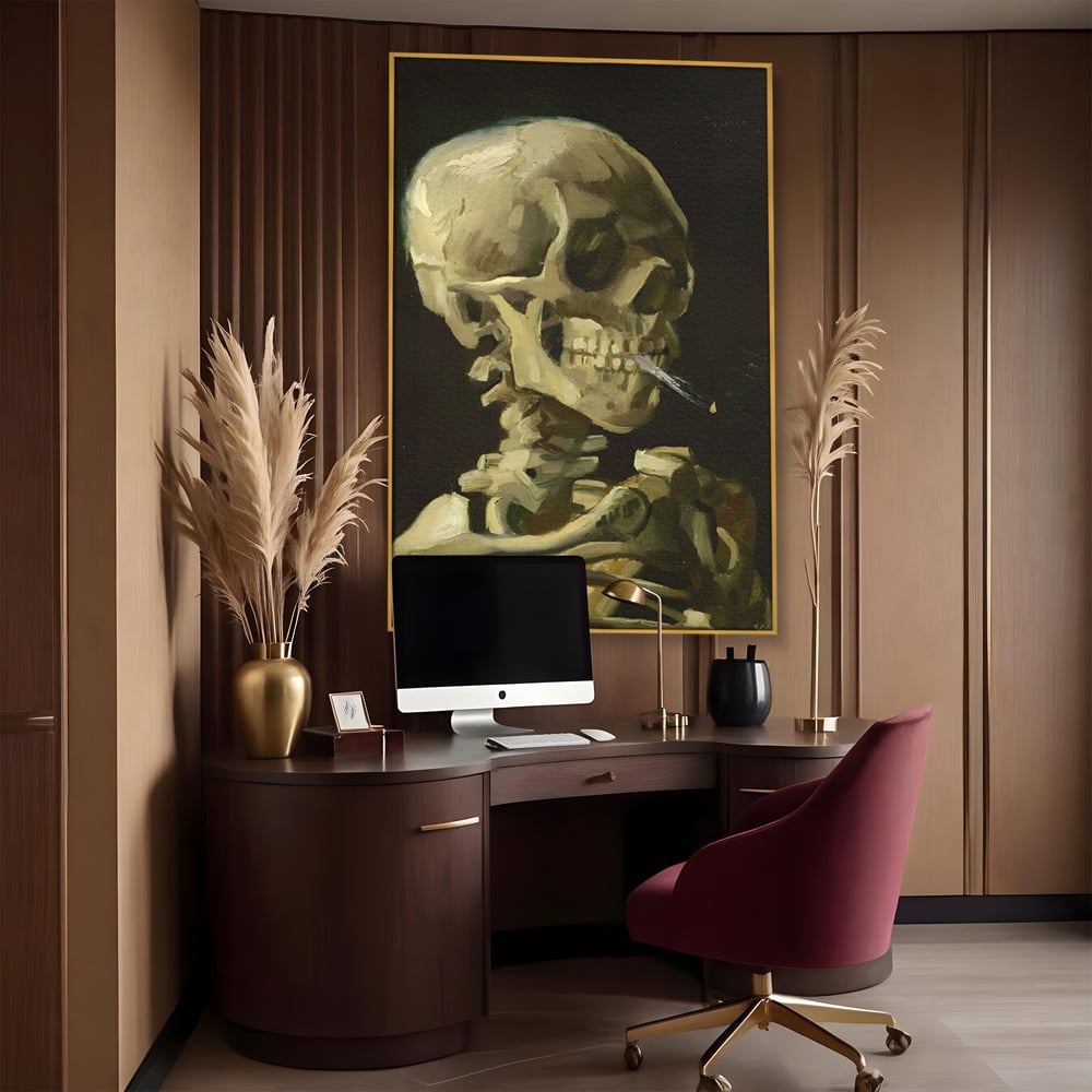 Tablou Canvas Premium LuxCanva® A1513, Skeletons , Room, Tigara, Schelete, Oase, Living, Culori Vibrante