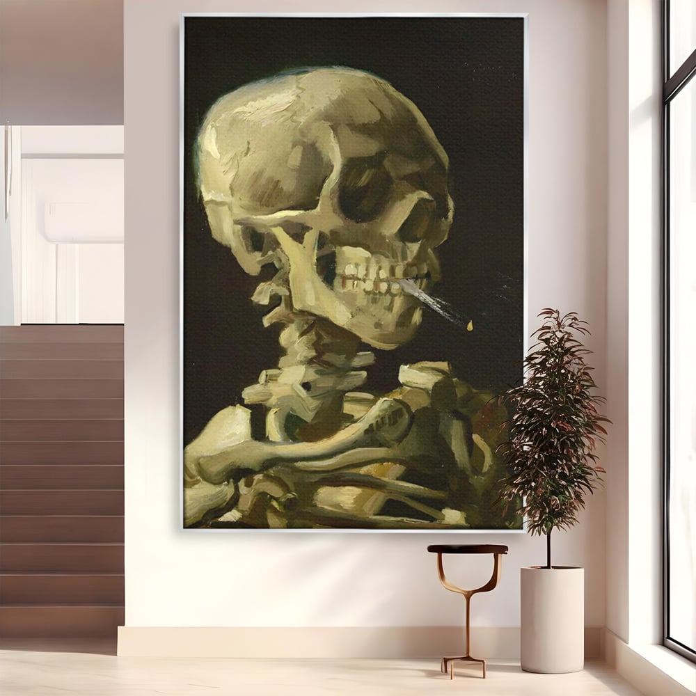 Tablou Canvas Premium LuxCanva® A1513, Skeletons , Room, Tigara, Schelete, Oase, Living, Culori Vibrante