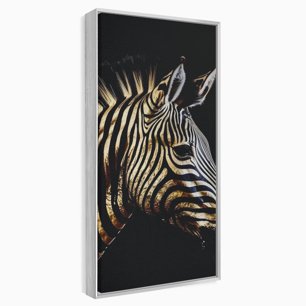 Tablou Canvas Premium LuxCanva® A1514, Zebra Aurie , Room, Animal, Safari, Gold, Decorativ, Living, Culori Vibrante