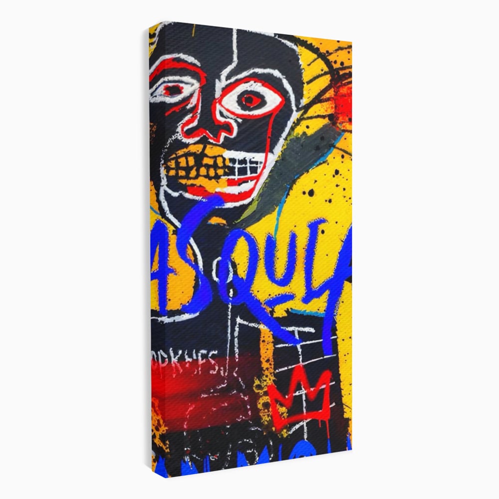 Tablou Canvas Premium LuxCanva® A1518, Basquiat Yellow , Room, Arta Stradala, SAMO, Jean Michel, Living, Culori Vibrante
