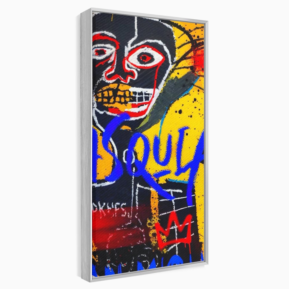 Tablou Canvas Premium LuxCanva® A1518, Basquiat Yellow , Room, Arta Stradala, SAMO, Jean Michel, Living, Culori Vibrante