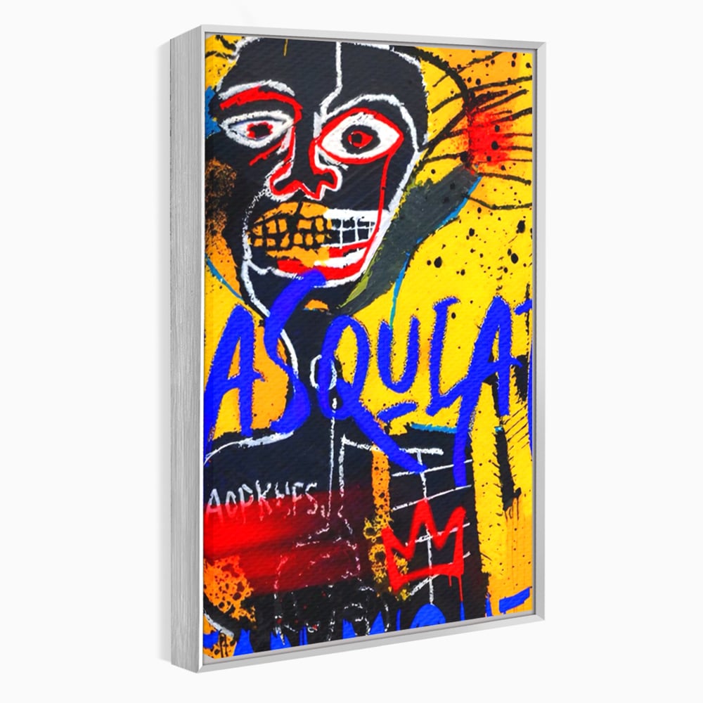Tablou Canvas Premium LuxCanva® A1518, Basquiat Yellow , Room, Arta Stradala, SAMO, Jean Michel, Living, Culori Vibrante