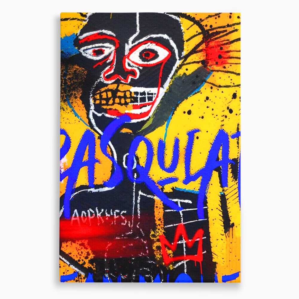 Tablou Canvas Premium LuxCanva® A1518, Basquiat Yellow , Room, Arta Stradala, SAMO, Jean Michel, Living, Culori Vibrante
