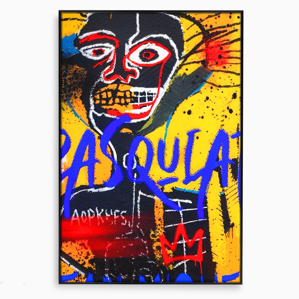 Tablou Canvas Premium LuxCanva® A1518, Basquiat Yellow , Room, Arta Stradala, SAMO, Jean Michel, Living, Culori Vibrante
