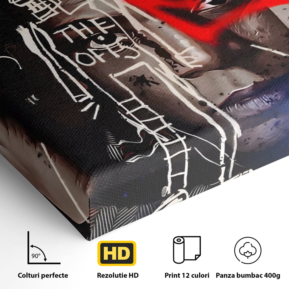Tablou Canvas Premium LuxCanva® A1520, Michel Basquiat , Room, Artist Plastic, SAMO, Arta Stradala, Dormitor, Culori Vibrante