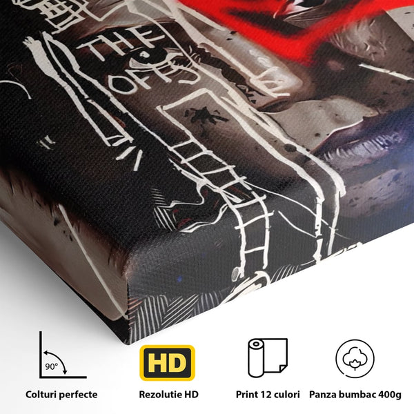 Tablou Canvas Premium LuxCanva® A1520, Michel Basquiat , Room, Artist Plastic, SAMO, Arta Stradala, Dormitor, Culori Vibrante