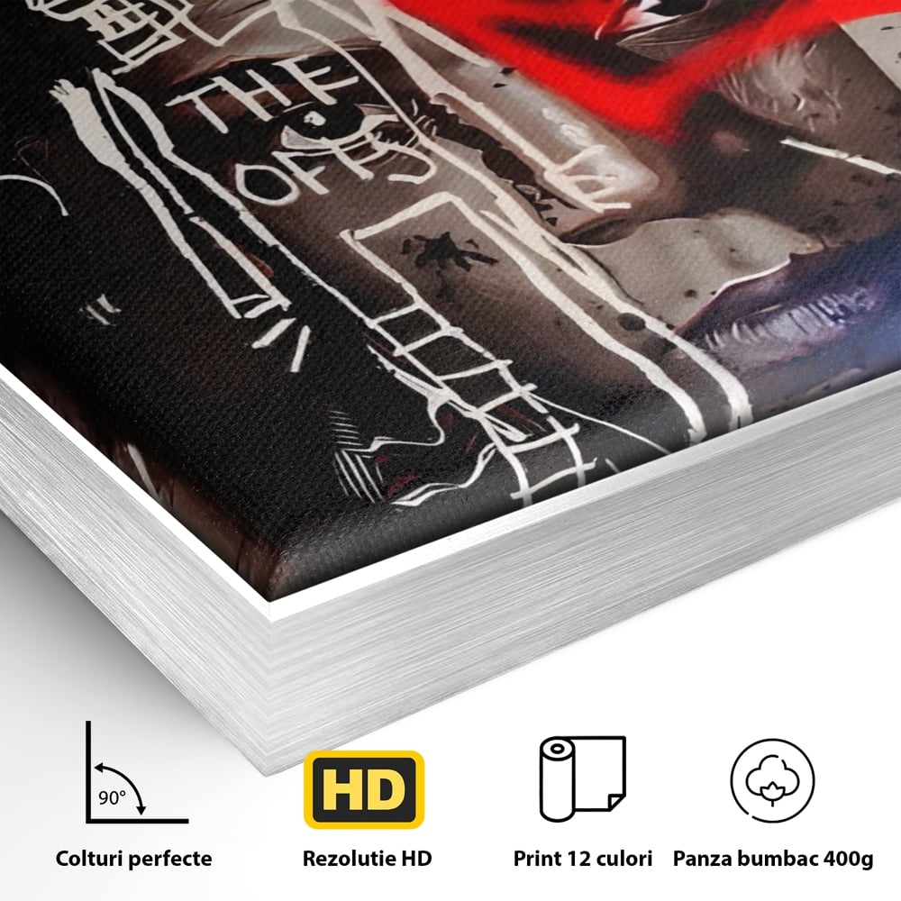 Tablou Canvas Premium LuxCanva® A1520, Michel Basquiat , Room, Artist Plastic, SAMO, Arta Stradala, Dormitor, Culori Vibrante