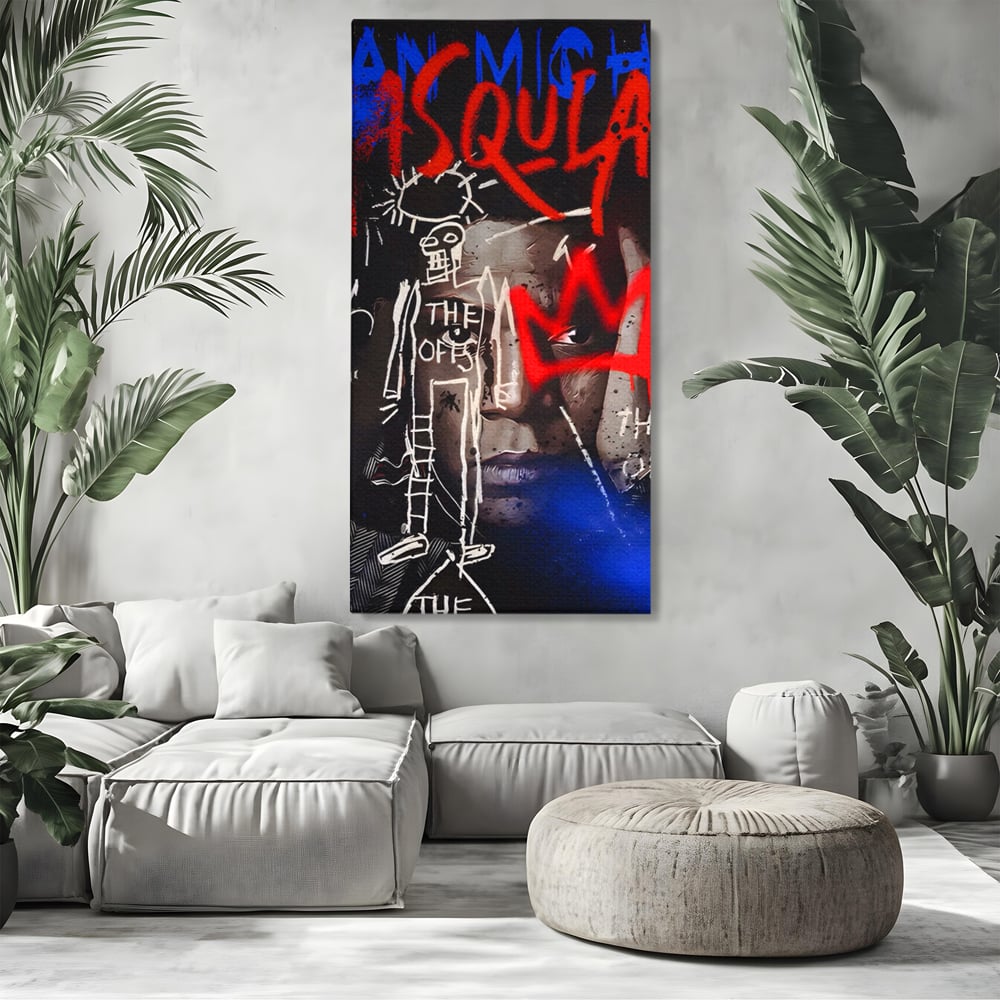 Tablou Canvas Premium LuxCanva® A1520, Michel Basquiat , Room, Artist Plastic, SAMO, Arta Stradala, Dormitor, Culori Vibrante