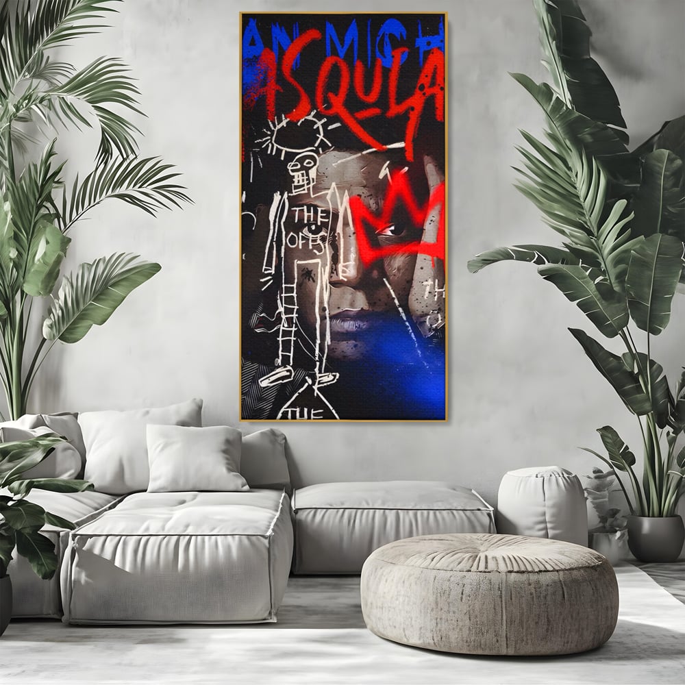 Tablou Canvas Premium LuxCanva® A1520, Michel Basquiat , Room, Artist Plastic, SAMO, Arta Stradala, Dormitor, Culori Vibrante