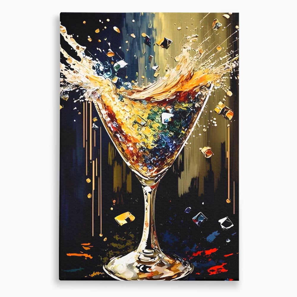 Tablou Canvas Premium LuxCanva® A1522, Glass Of Surprises , Pahar, Cocktail, Party, Dormitor, Culori Vibrante