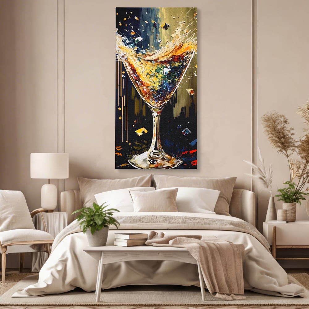 Tablou Canvas Premium LuxCanva® A1522, Glass Of Surprises , Pahar, Cocktail, Party, Dormitor, Culori Vibrante