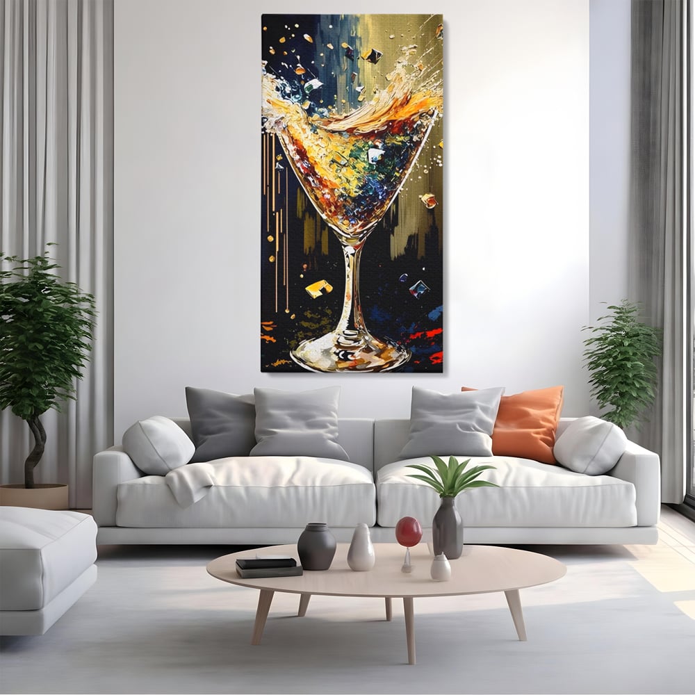 Tablou Canvas Premium LuxCanva® A1522, Glass Of Surprises , Pahar, Cocktail, Party, Dormitor, Culori Vibrante