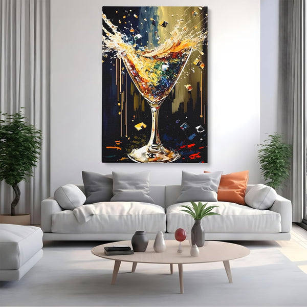 Tablou Canvas Premium LuxCanva® A1522, Glass Of Surprises , Pahar, Cocktail, Party, Dormitor, Culori Vibrante