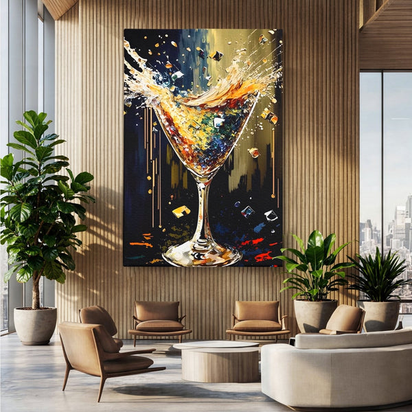 Tablou Canvas Premium LuxCanva® A1522, Glass Of Surprises , Pahar, Cocktail, Party, Dormitor, Culori Vibrante