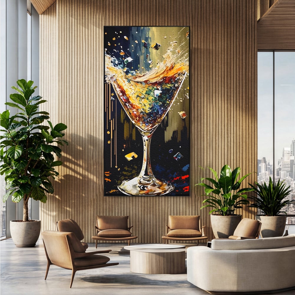 Tablou Canvas Premium LuxCanva® A1522, Glass Of Surprises , Pahar, Cocktail, Party, Dormitor, Culori Vibrante
