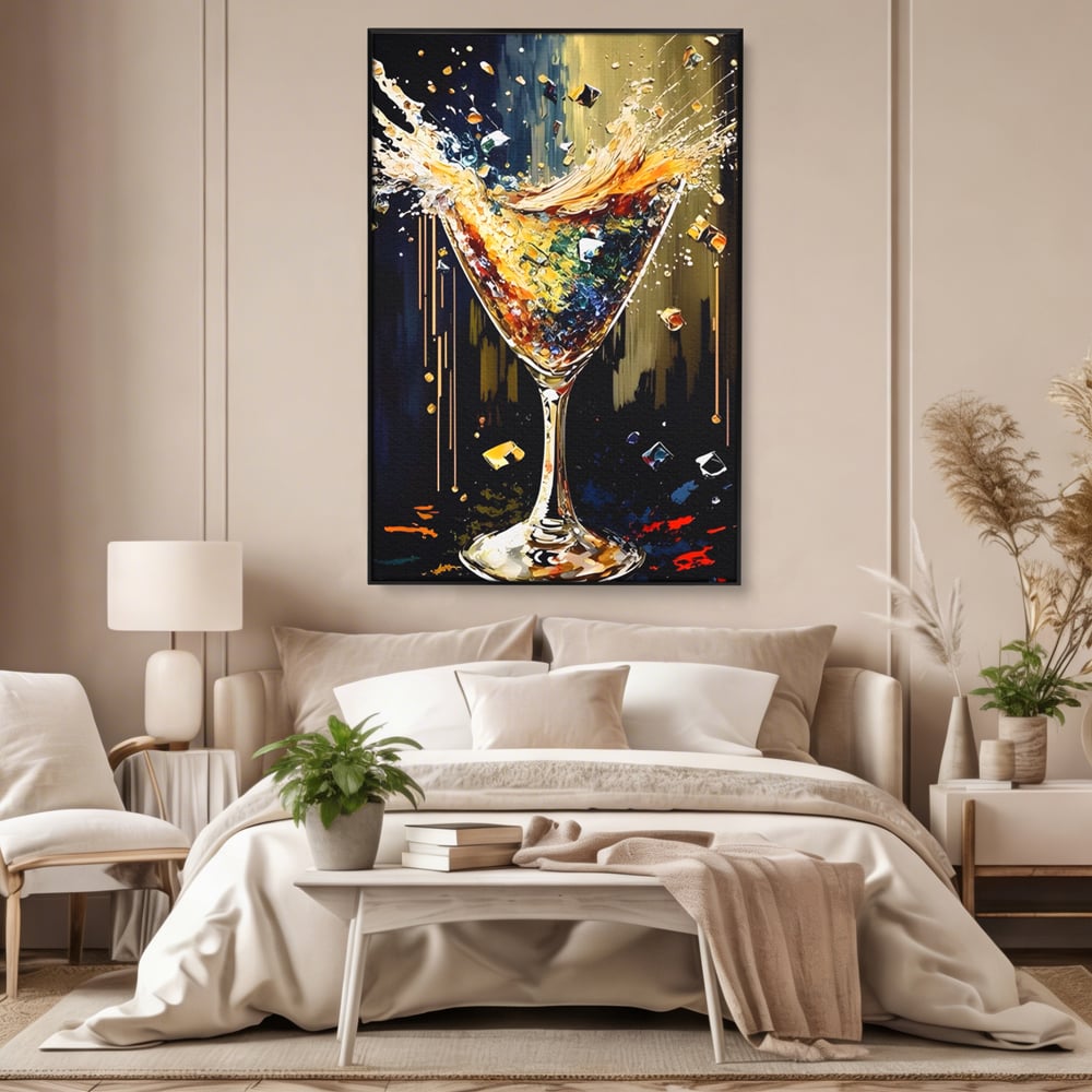 Tablou Canvas Premium LuxCanva® A1522, Glass Of Surprises , Pahar, Cocktail, Party, Dormitor, Culori Vibrante