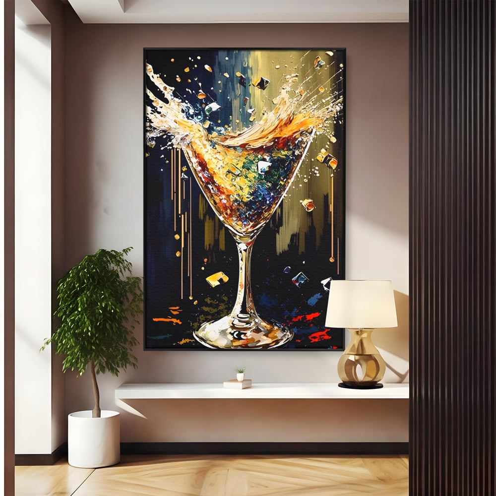 Tablou Canvas Premium LuxCanva® A1522, Glass Of Surprises , Pahar, Cocktail, Party, Dormitor, Culori Vibrante