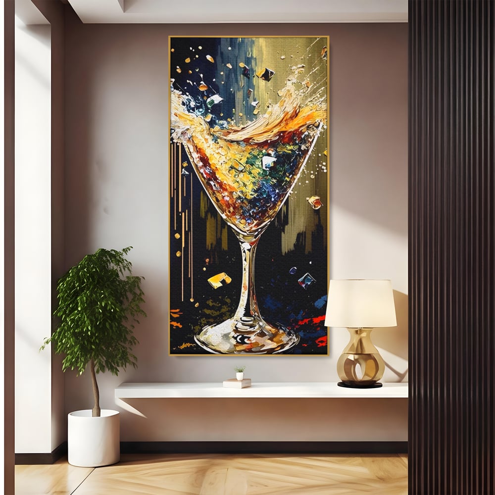 Tablou Canvas Premium LuxCanva® A1522, Glass Of Surprises , Pahar, Cocktail, Party, Dormitor, Culori Vibrante