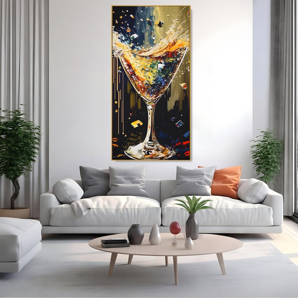 Tablou Canvas Premium LuxCanva® A1522, Glass Of Surprises , Pahar, Cocktail, Party, Dormitor, Culori Vibrante