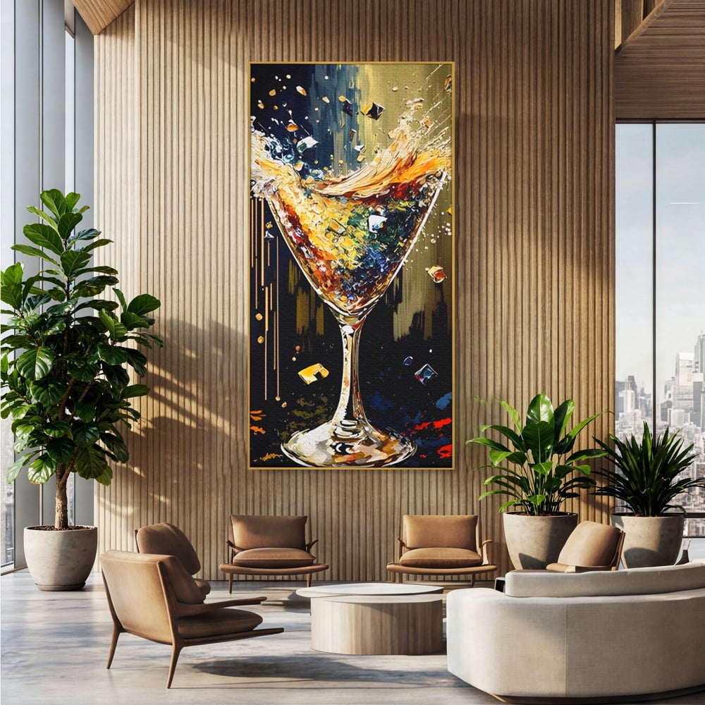 Tablou Canvas Premium LuxCanva® A1522, Glass Of Surprises , Pahar, Cocktail, Party, Dormitor, Culori Vibrante